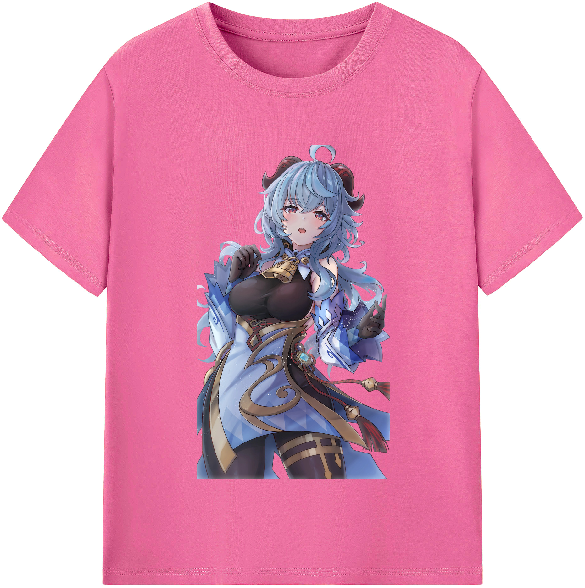 げんし神 甘雨 かんう genshin Ganyu レディースカジュアルプリントTシャツ（綿100％）